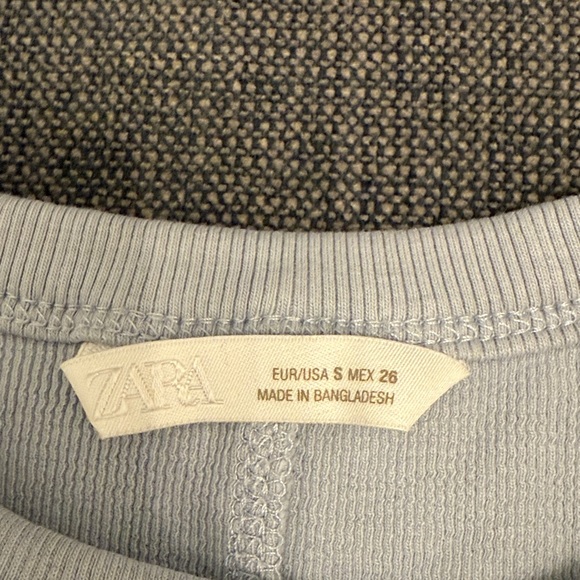 Zara Light Blue Sleeveless Ribbed Tank Top - Picture 4 of 4